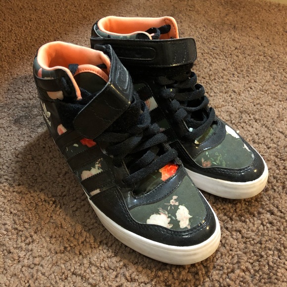 adidas high top wedge sneakers